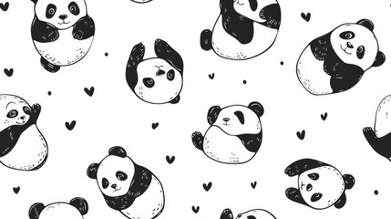 Obraz premium wild cute animal seamless pattern