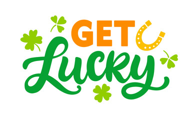 Fototapeta premium Lucky Word Saint Patricks Day Banner Typography