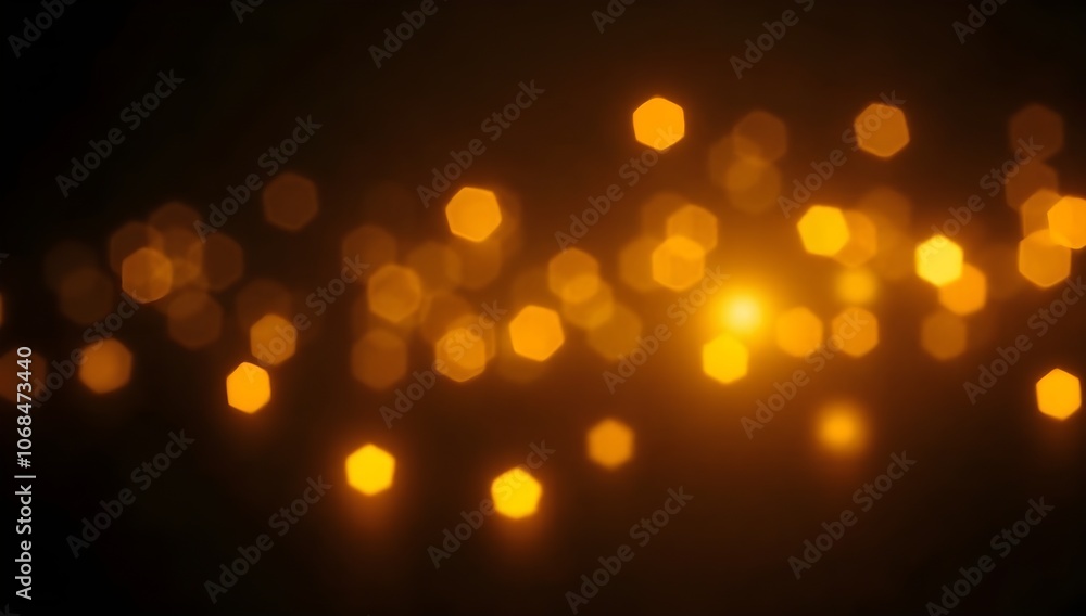 Poster golden hexagonal bokeh background for web design and creative applications