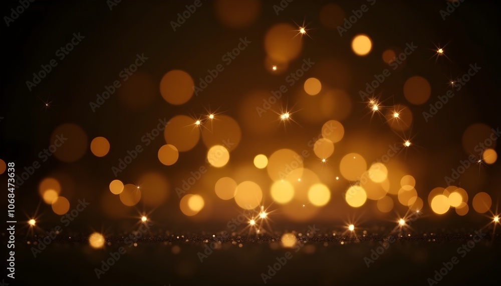 Aufkleber golden bokeh with sparkling lights for web design and festive backgrounds