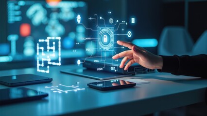 Futuristic Holographic Technology Interface