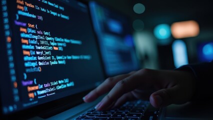 Coding on Laptop Screen in Dark Environment