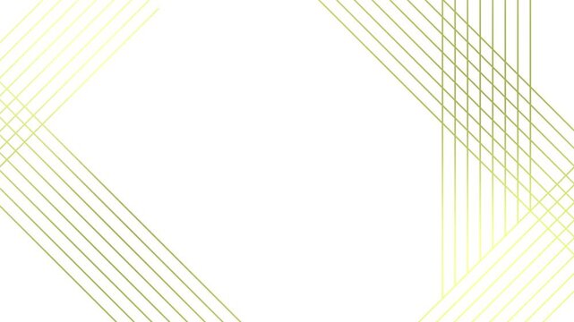 Animated background with golden lines is drawing. Linear striped pattern. Video with copy space for text. Vector illustration isolated on white background.