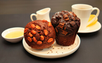 cup of coffee with cookies