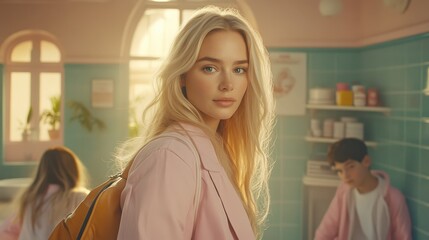 Obraz premium Young Female Mentor in School Environment