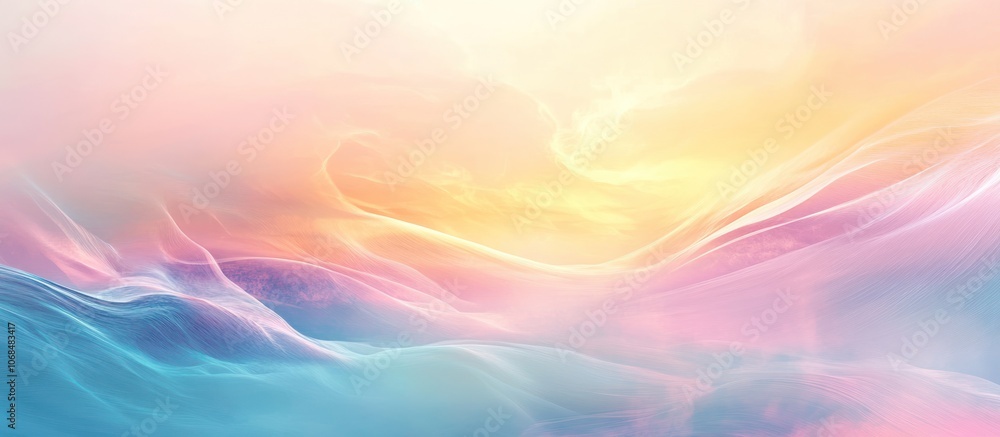 Poster abstract background with soft pastel colors and flowing lines.