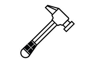 Hammer black silhouette vector icon.
