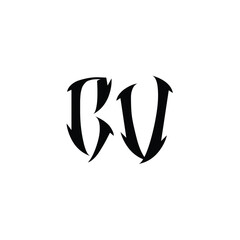 Obraz premium CV monogram logo design letter text name symbol monochrome logotype alphabet character simple logo