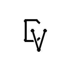 CV monogram logo design letter text name symbol monochrome logotype alphabet character simple logo