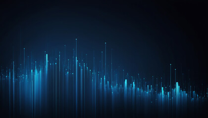 Sound Wave Background: A vibrant blue vector illustration of a pulsating soundwave, perfect for music, technology, and business designsSound Wave Background