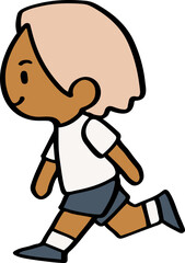 Cartoon Character Walking in Sportswear