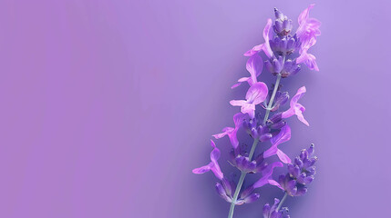 Obraz premium A beautiful close-up of a lavender flower in full bloom against a soft purple background.