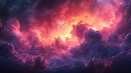 Fototapeta premium abstract starlight blending with pink and purple clouds, creating an ethereal and dreamy backdrop for presentations and creative projects, evoking feelings of wonder and inspiration
