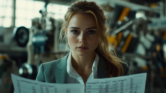 Businesswoman Overseeing Quality Control Process