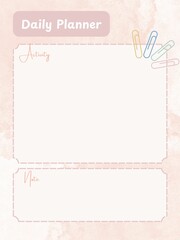 Daily Planner simple with soft colour jurnaling ilustration