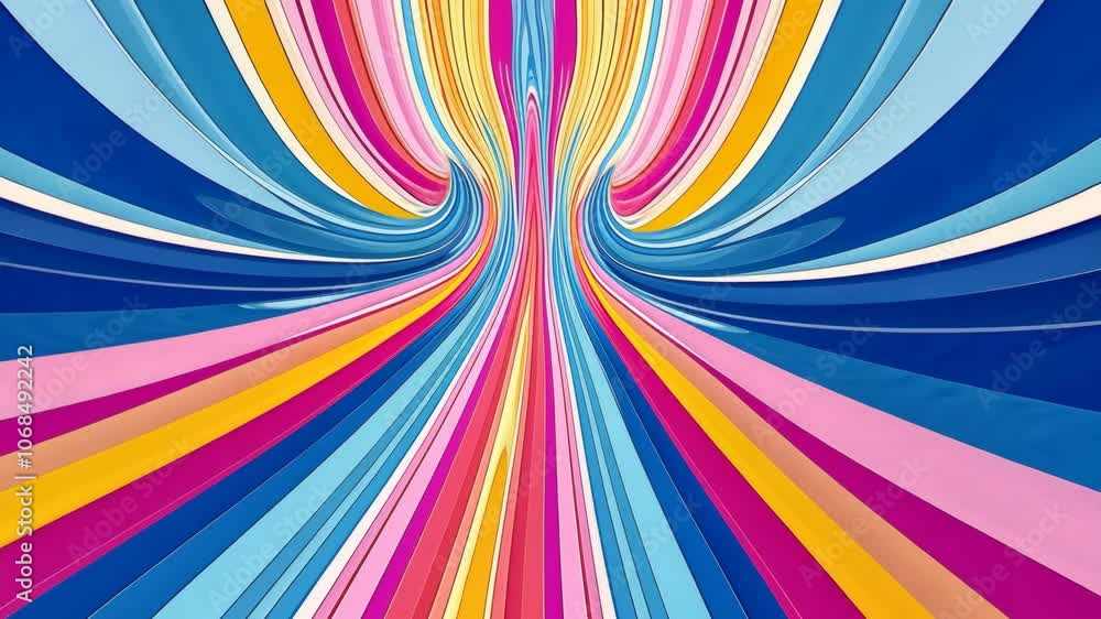 Poster abstract colorful lines converge in the center creating a mesmerizing pattern