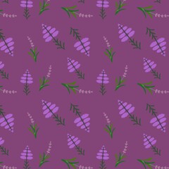 seamless pattern with lavender flowers