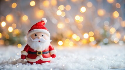 Little Toy Santa Claus on White Background - Festive Holiday Decoration, Cute Christmas Ornament, Kids Toy, Seasonal Cheer, Santa Figurine, Winter Wonderland, Holiday Spirit