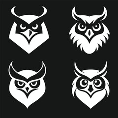 Owl Logo, Bird Logo, Wings Logo, Minimal Owl Face Logo