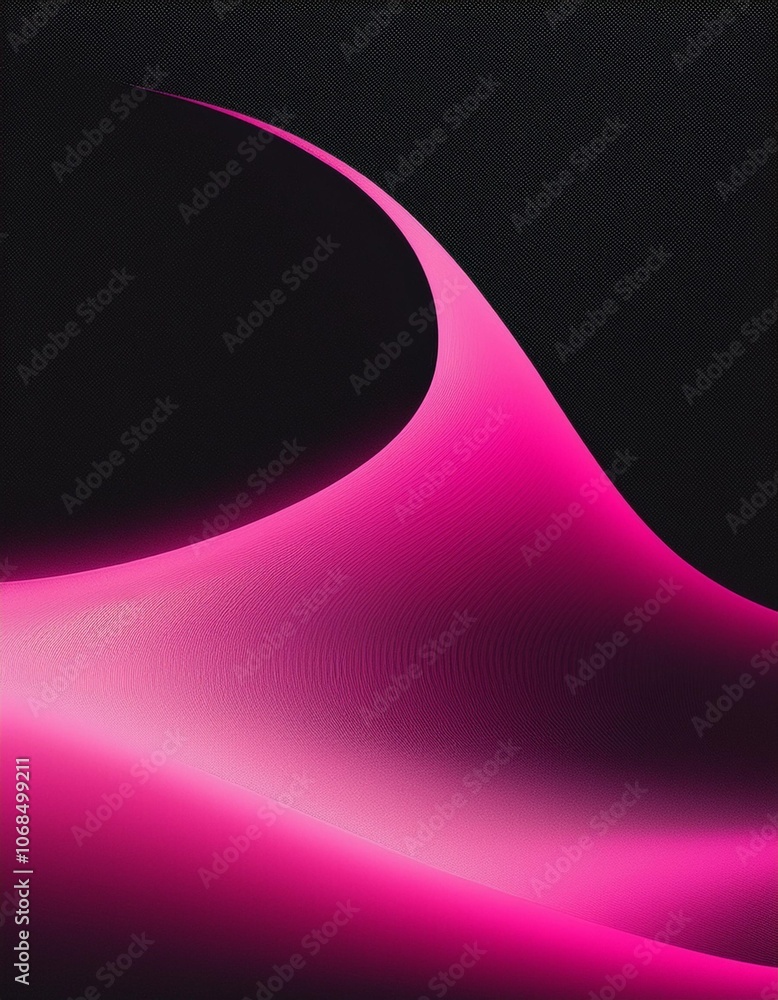 Poster wavy pink shapes on a dark background with a textured surface, creating a minimalist and modern desi