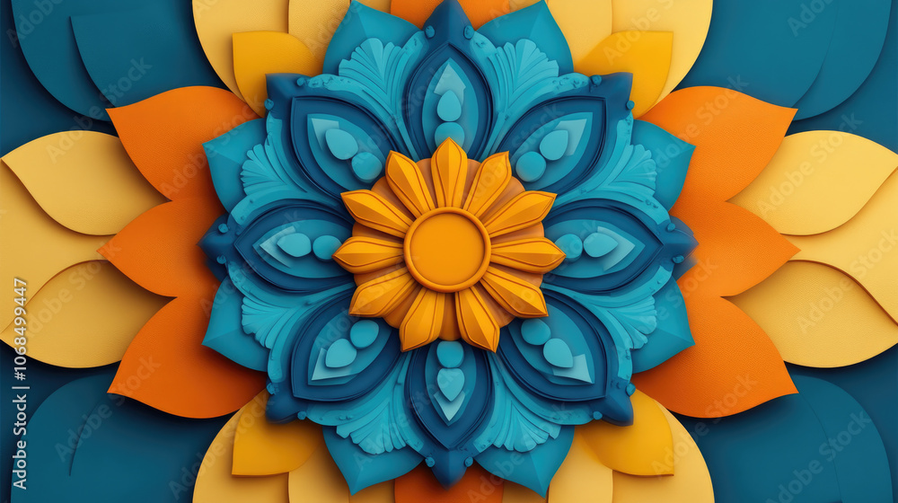 Poster vibrant abstract digital artwork showcasing bold colors and dynamic shapes, creating an engaging vis