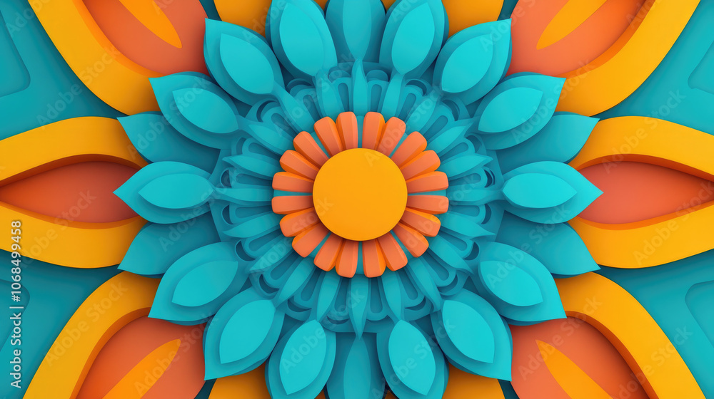 Aufkleber vibrant abstract digital artwork showcasing dynamic colors and shapes, creating an engaging visual e