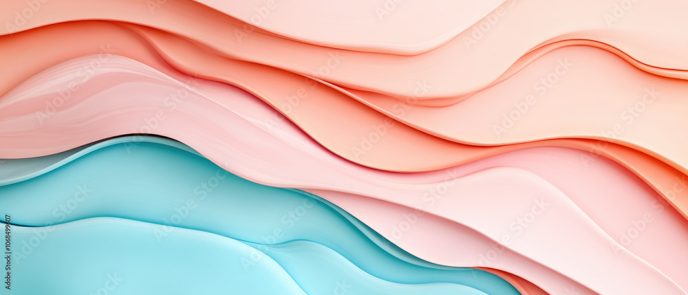 Aufkleber marbled wave patterns, soft abstract backgrounds, fluid shapes blend in soothing colors, creating a 