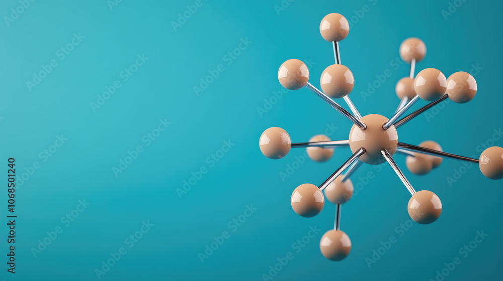 Aufkleber atomic science and molecular concepts, intricate 3d designs showcasing the complexity of atomic stru