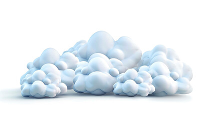 3D rendering of a fluffy white cloud on a transparent background.