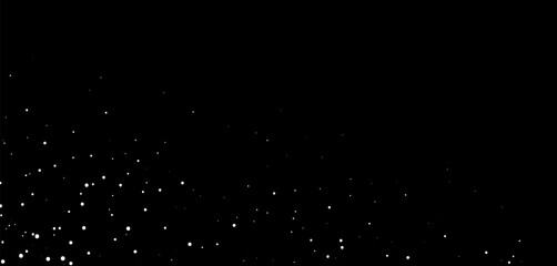 Vector winter background Bottom Corner Border featuring snowflake pattern. White snow Falling over night sky with transparent effect.