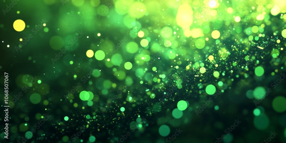Poster a mesmerizing abstract background featuring a lush blend of green hues. the image showcases scattere