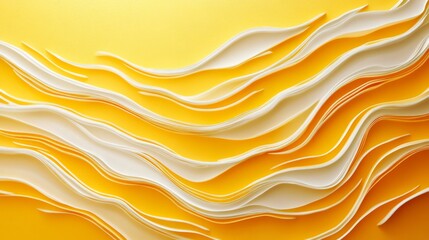 Obraz premium Abstract Paper Waves on Yellow Background