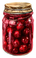 PNG Jar of preserved red cherries