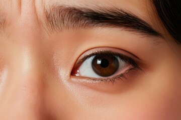 Close-up of anxious eyes gazing downward, revealing a sense of worry and deep contemplation.