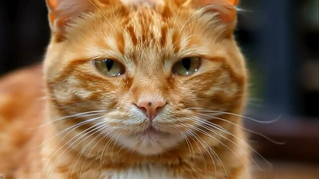  Orange Cat Crying and Looking at you