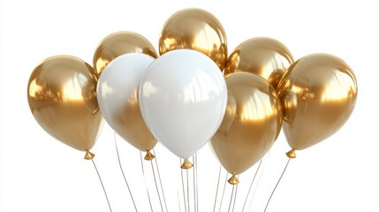 Gold and White Balloons Celebration