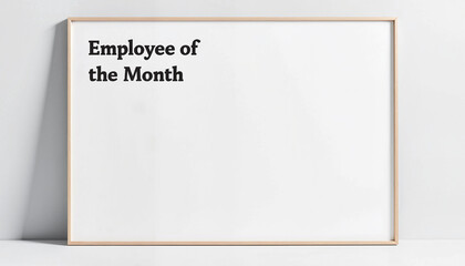 Employee of the Month certificate frame on a light background, bonuses and rewards theme