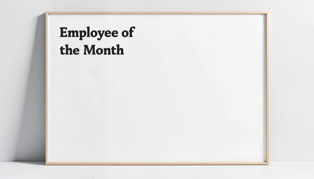Employee of the Month certificate frame on a light background, bonuses and rewards theme 