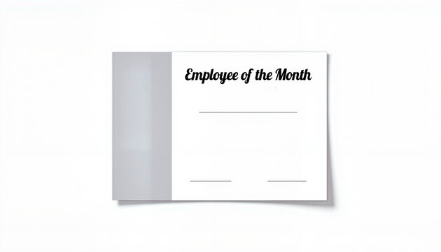 Employee of the Month certificate template on a white background, bonuses and rewards theme 
