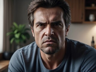 Wütender Mann zu Hause