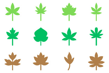Leaf set icon. Nature herb design