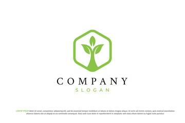 Eco friendly product brand logo abstract human tree