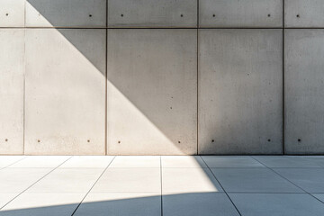 Minimalist Concrete Wall with Diagonal Shadow