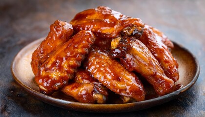 delicious looking chicken wings, glazed with a honey BBQ sauce.