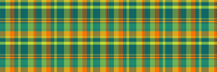 Carpet pattern textile tartan, fluffy check fabric seamless. Nobility background vector texture plaid in green and teal colors.