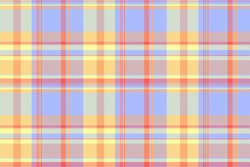 Skill vector textile check, decorating texture plaid pattern. Glamor tartan background fabric seamless in blue and orange colors.