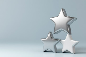 Obraz premium Silver star animation, rotating gray metallic glossy cartoon game element, vibrant and playful design, ideal for interactive applications and games