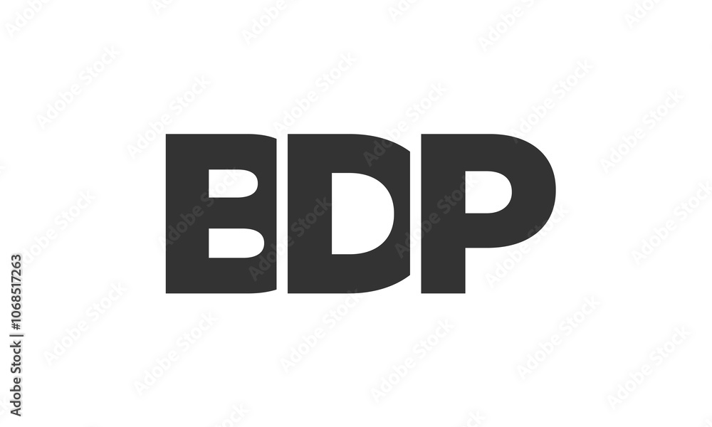 Fototapete bdp logo design template with strong and modern bold text. initial based vector logotype featuring s