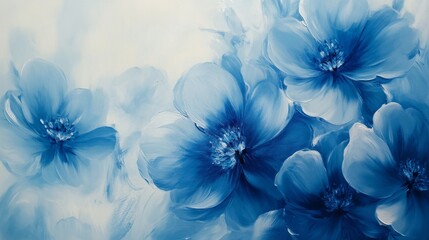 Abstract Blue Floral Art