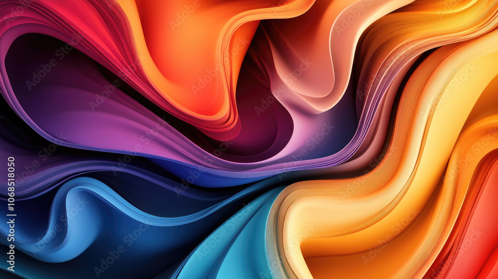 Aufkleber vibrant abstract swirls, an imaginative composition of dynamic colors and rich textures creating a c